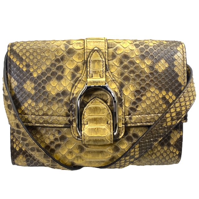 【現行モデル 美品】RALPH LAUREN ラルフローレン Welington ウェリントン ショルダーウォレット クロスボディバッグ パイソン拍卖