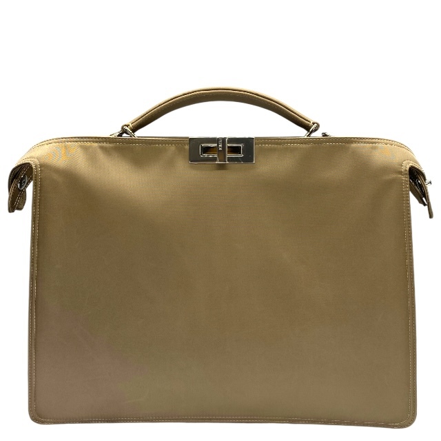 【美品】FENDI フェンディ 7VA529 ピーカブー アイシーユー ミディアム 2WAY ハンドバッグ ショルダーバッグ ビジネス ナイロン ベージュ拍卖