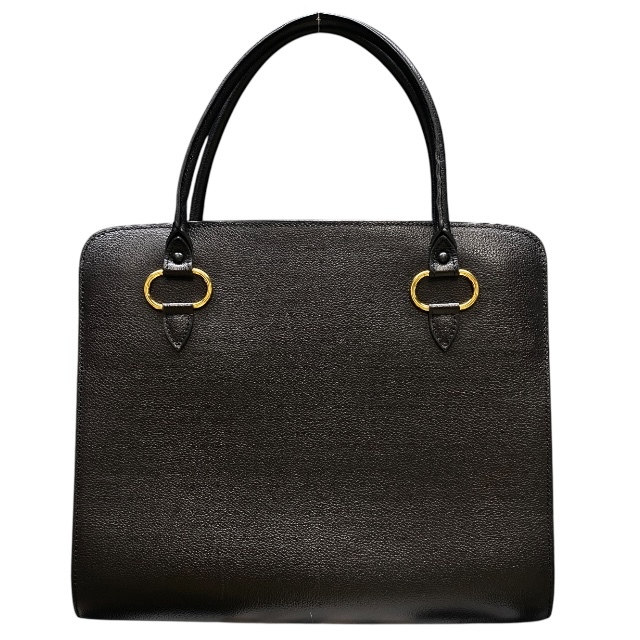 DELVAUX デルヴォー セピア ハンドバッグ トートバッグ Dチャーム 肩掛け 手持ち鞄 レザー ブラック拍卖