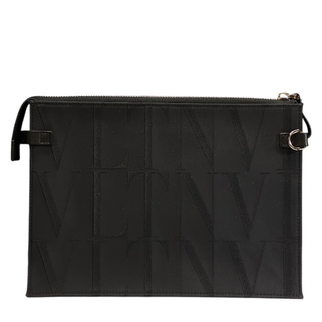 VALENTINO GARAVANI ヴァレンティノ ガラヴァーニ クラッチバッグ セカンドバッグ VLTロゴ コーティングキャンバス スタッズ ブラック拍卖