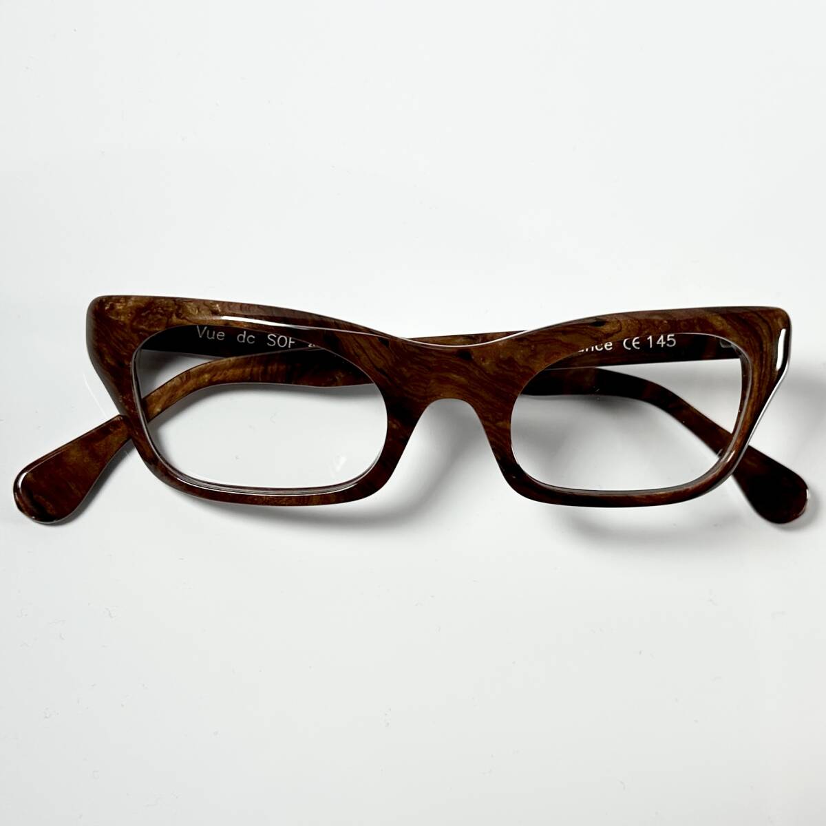 Vue dc. 新品未開封】 フレームフランス製 Frame France SOF 300 木目調 メガネ 純正ケース付き ヴュードゥシー拍卖