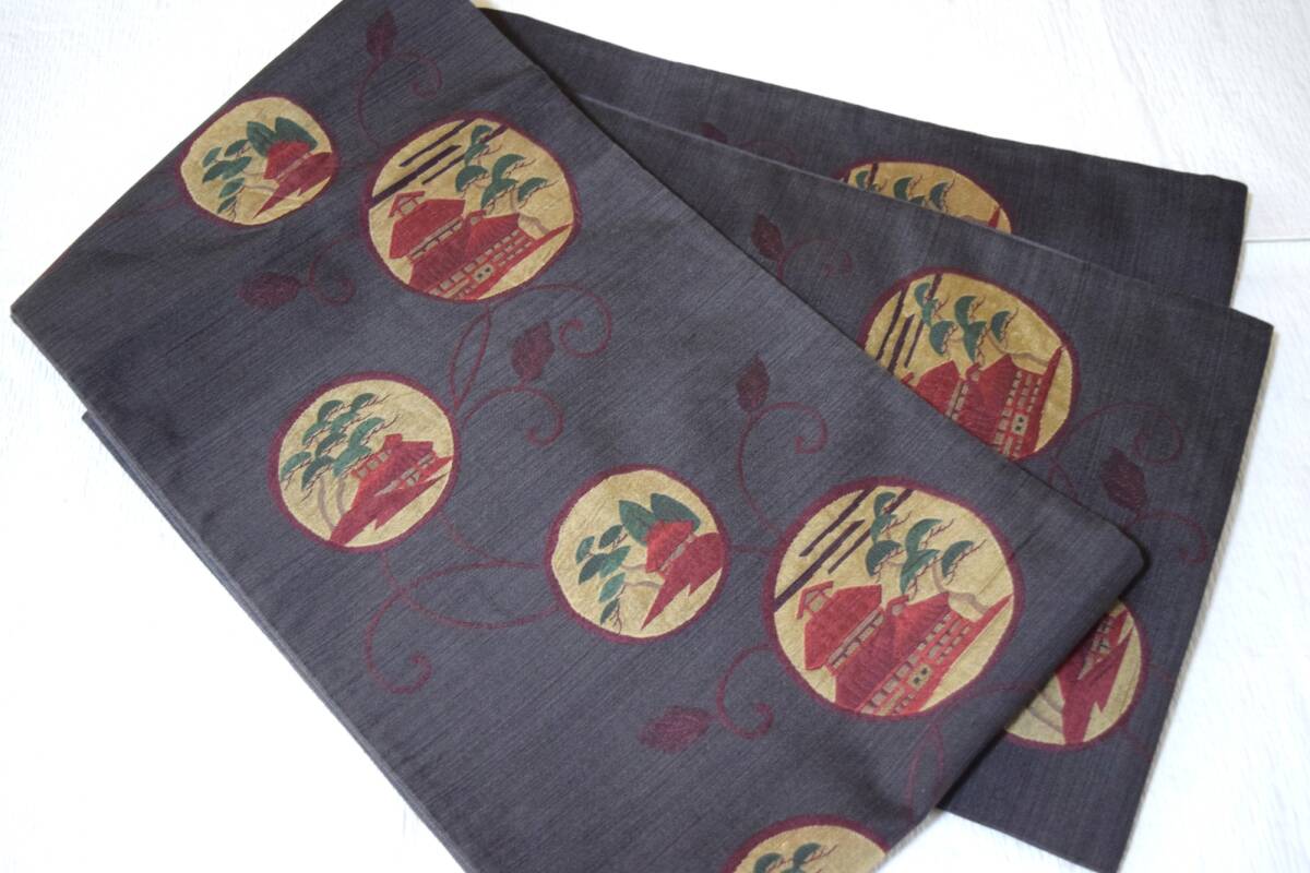 ◆おしゃれ 袋帯 六通柄 唐草◆中古品拍卖