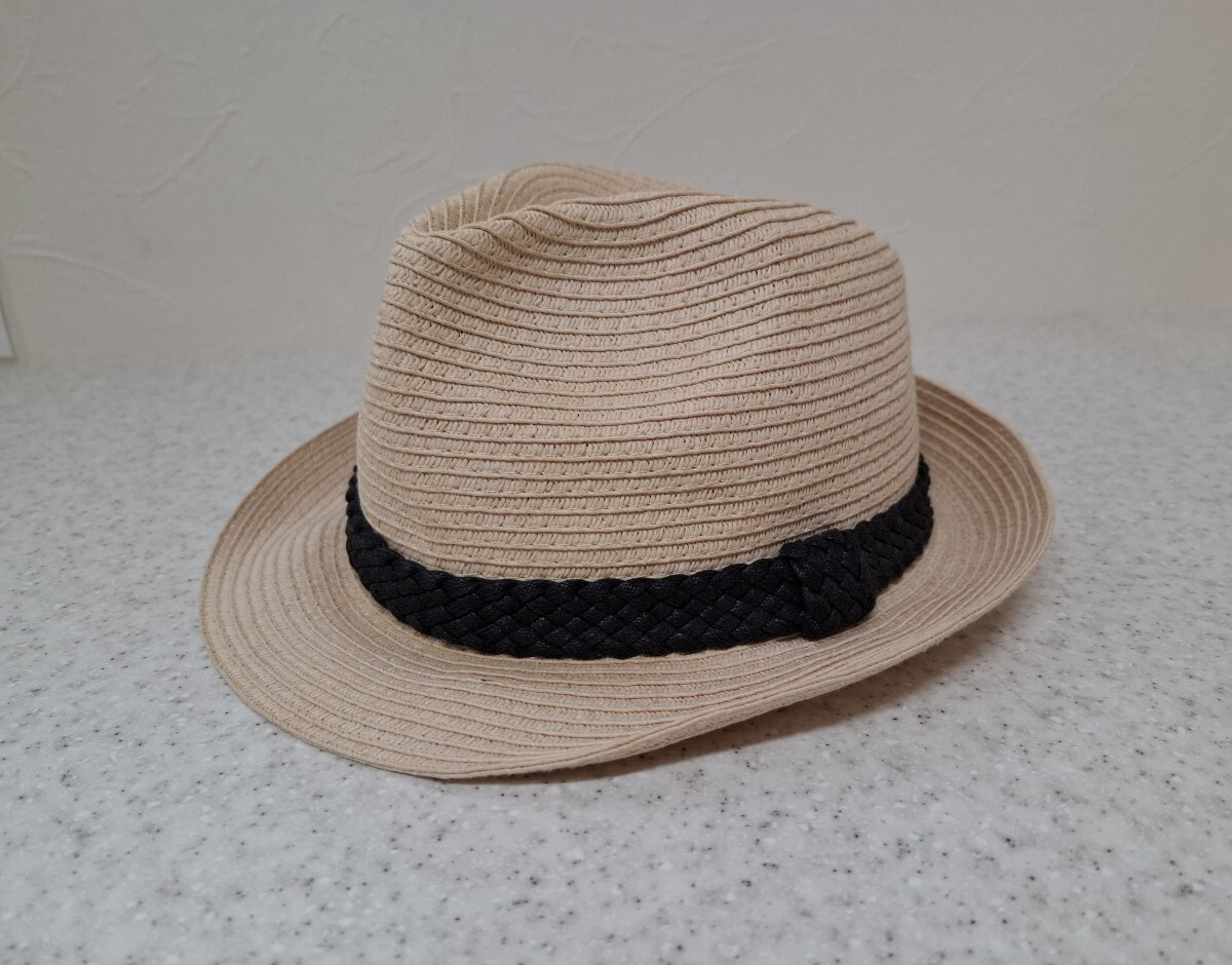 ストローハット 麦わら帽子 中折ハット 拍卖