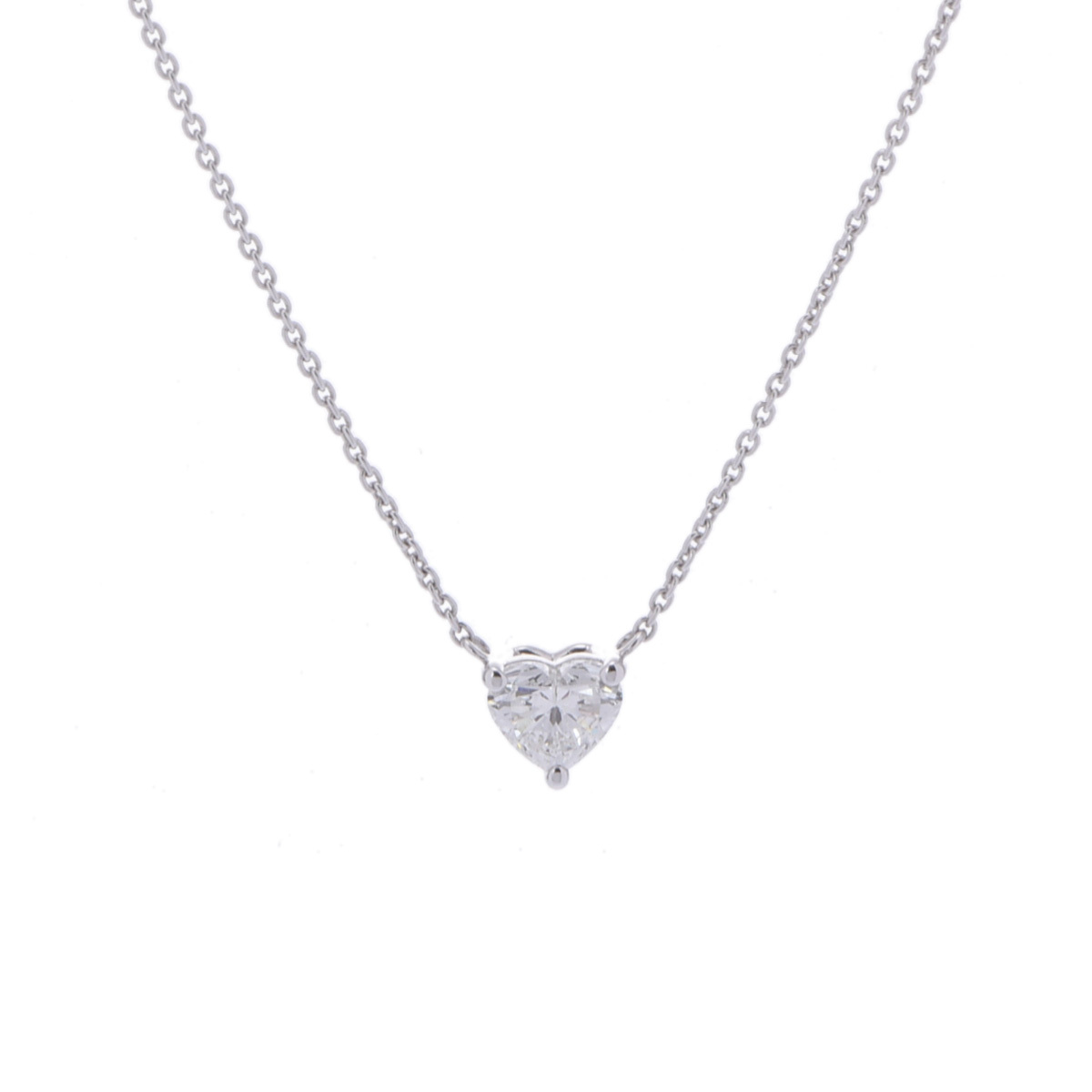 GRAFF グラフ ハートシェイプ ダイヤ0.70ct G-VD1 レディース K18ホワイトゴールド/PT950 ネックレス Aランク 中古 銀蔵拍卖