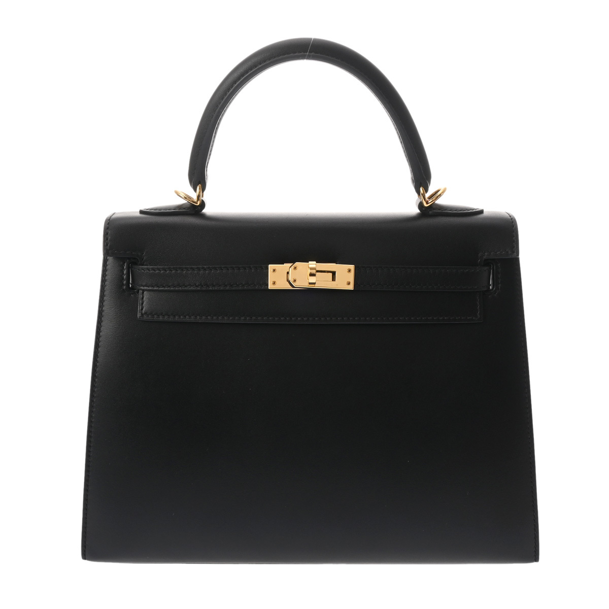 HERMES エルメス ケリー 25 外縫い 2WAY ブラック Z刻印(2021年頃) レディース タデラクト ハンドバッグ Aランク 中古 銀蔵拍卖