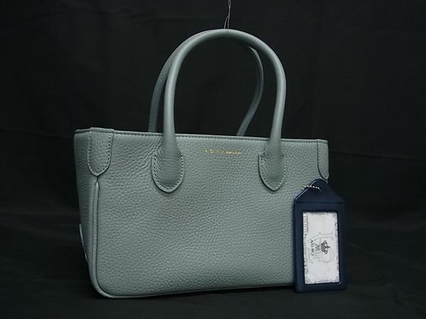 ■新品■未使用■ ADMJ エーディーエムジェイ レザー ハンドバッグ トートバッグ レディース ライトブルー系 FD8426拍卖
