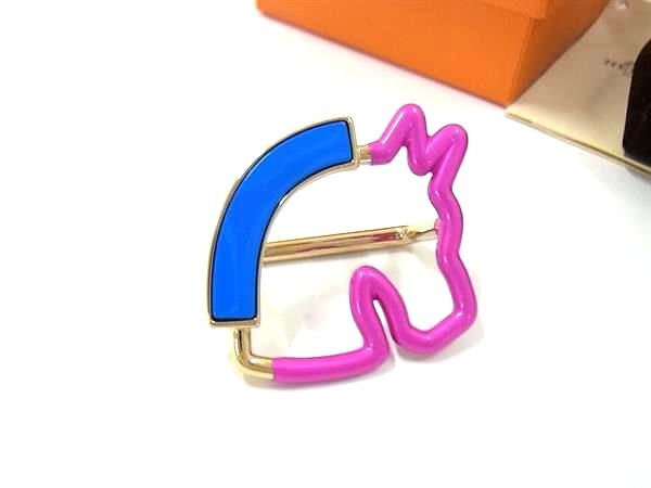 ■新品■未使用■ HERMES エルメス シュヴァル ネオン スカーフリング スカーフ留め アクセサリー ブルー系×パープル系 FJ0323拍卖