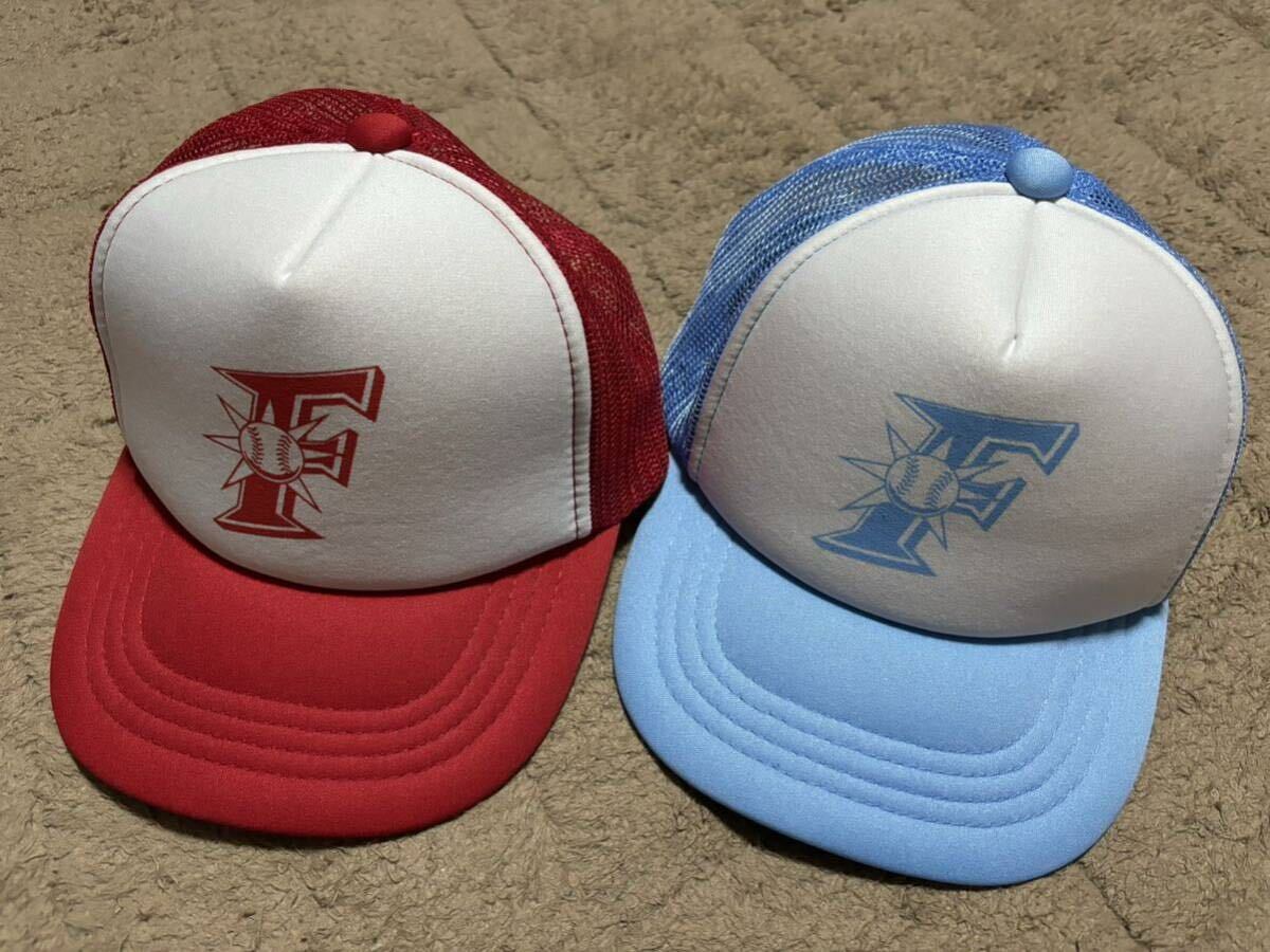 北海道日本ハムファイターズ 子供用 応援キャップ 2個セットで ジュニア フリーサイズ 52-56センチ 長期保管品拍卖