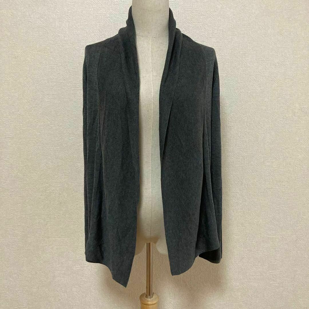 【TRUSSARDI】トラサルディ (38) 無地 カーディガン 羽織り アウター グレー拍卖