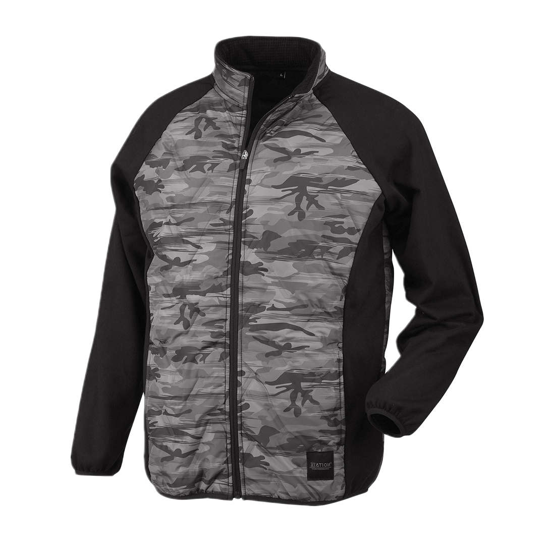 高周波 キルトジャケット (ブラックカモ/3L) インナージャケット キルティング 中綿 動きやすい ストレッチ アウター拍卖