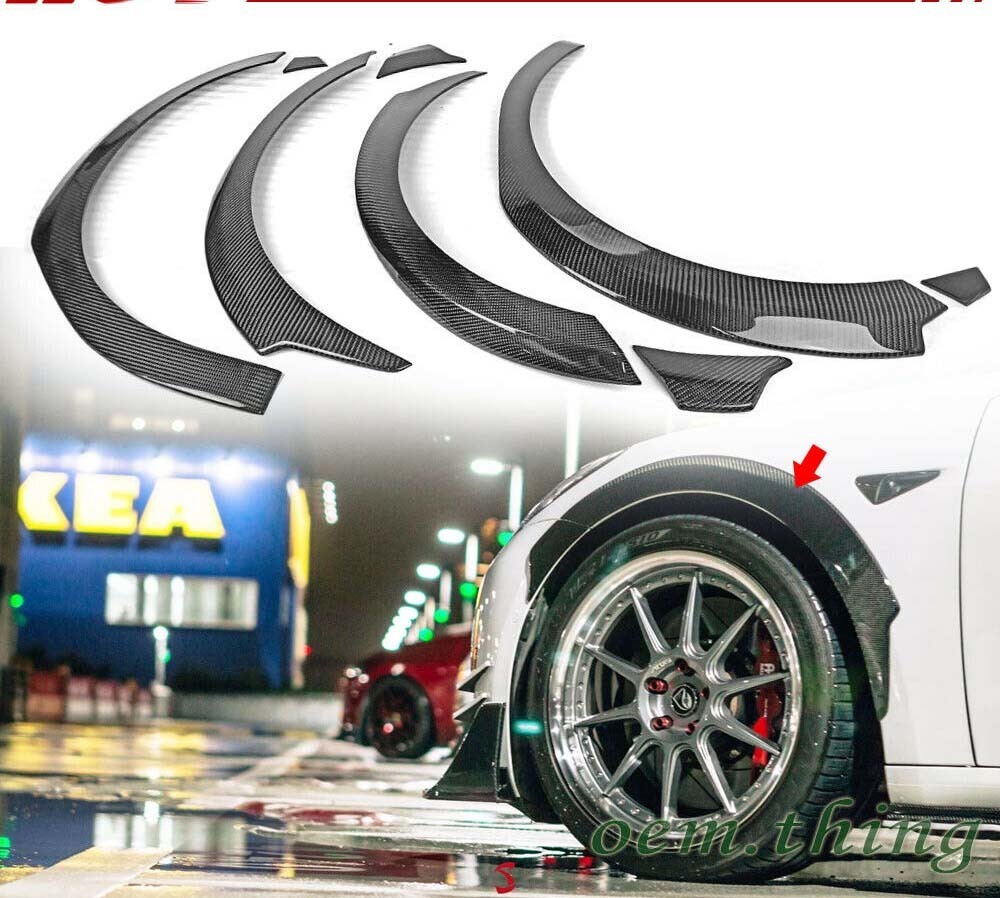 【即納品】2017-2023 Tesla テスラ Model3 モデル3 フェンダー フレア アーチ ホイール トリム カーボン製品 8PCS/1台分拍卖