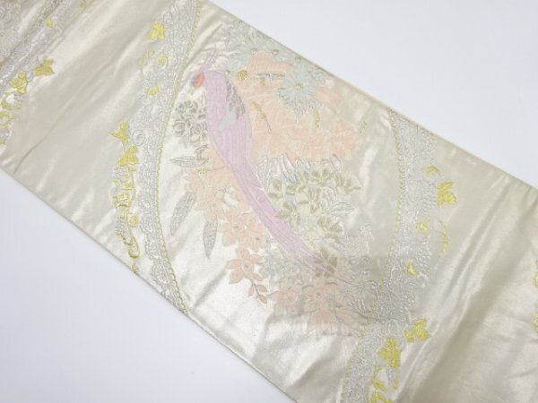 ys7236286; 宗sou 葡萄唐草に花鳥模様織り出し袋帯【着】拍卖
