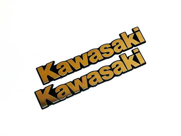 カワサキ 純正 タンク エンブレム Kawasaki ゴールド文字拍卖