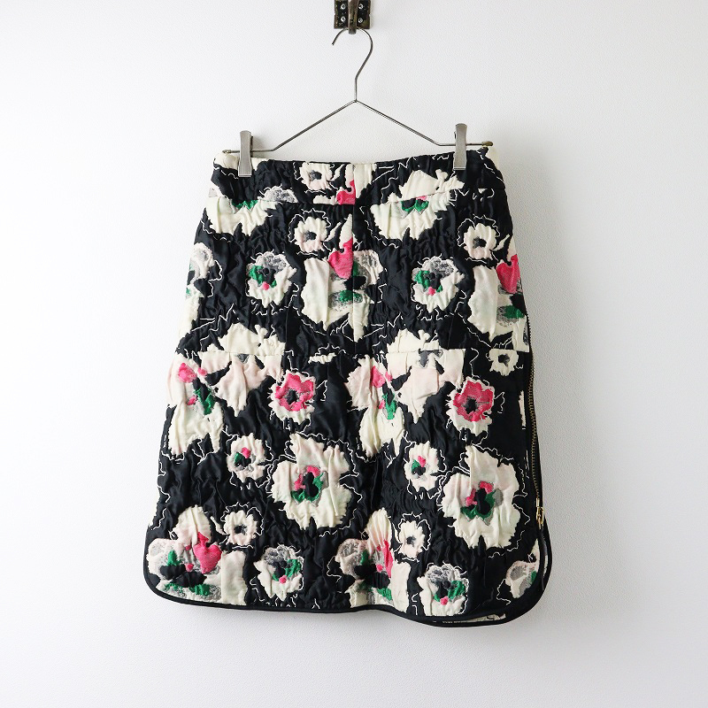 美品 タグ付き 2014AW コレクション マルニ MARNI フラワージャガード サイドジップスカート 36/ブラック アーカイブ 【2400014209266】拍卖