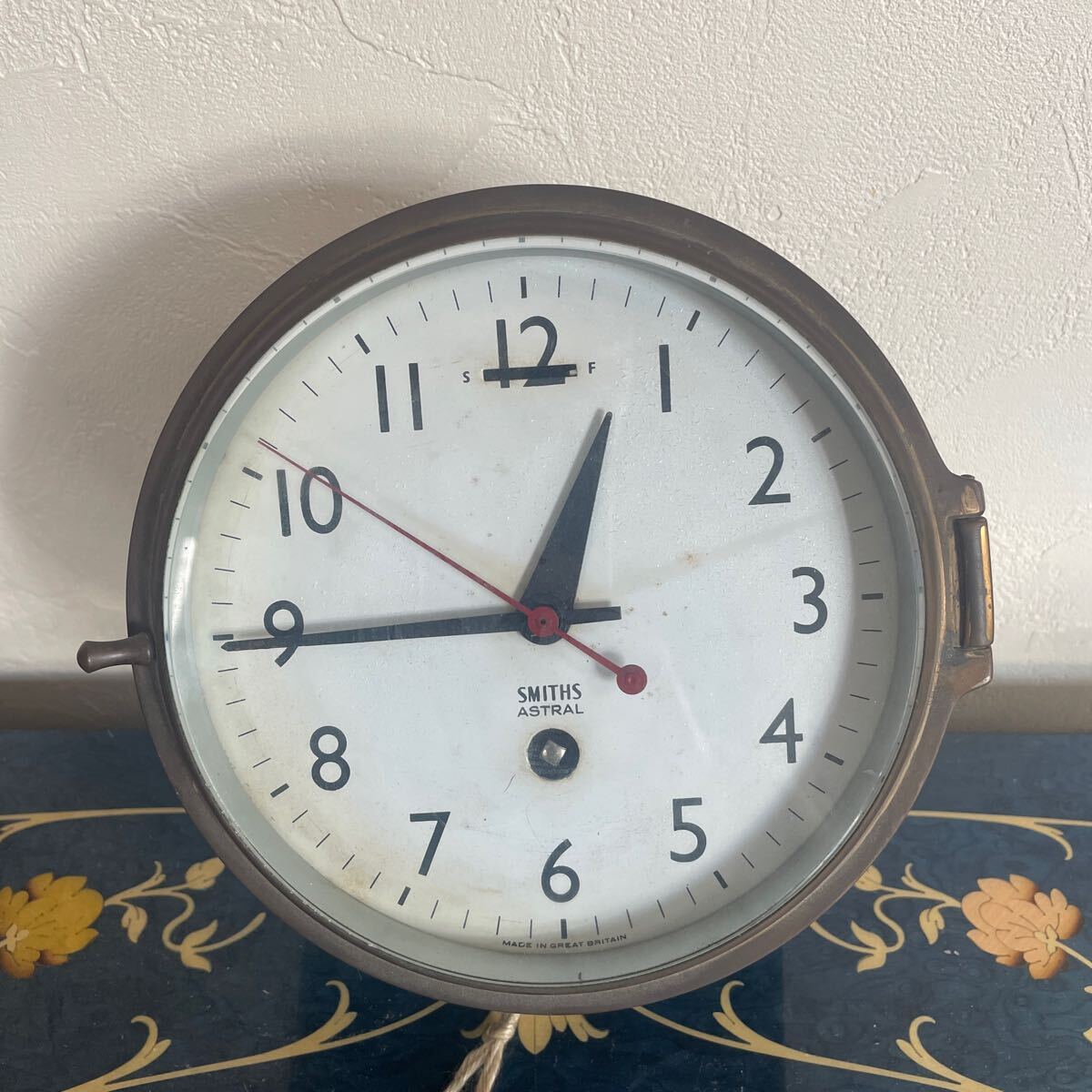 SMITHS ASTRAL ビンテージ 船舶時計 手巻き 実働品 昭和レトロ インテリア アンティーク 掛時計 made in great britain イギリス製 真鍮拍卖