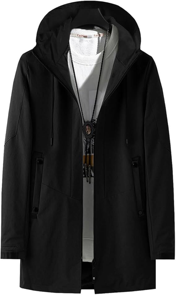 コート メンズ ロング ジャケット 秋 カジュアル ビジネス 無地 2XL拍卖