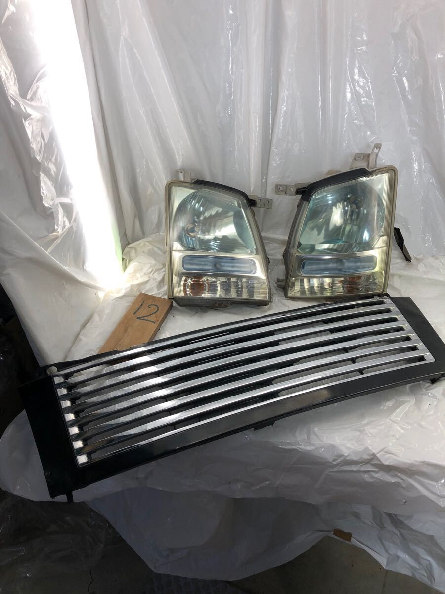 h12.26 スズキ ワゴンR 100-59054 黒 ブラック フロントグリル 72122-58J00 ヘッドランプ ヘッドライト 左右セット拍卖