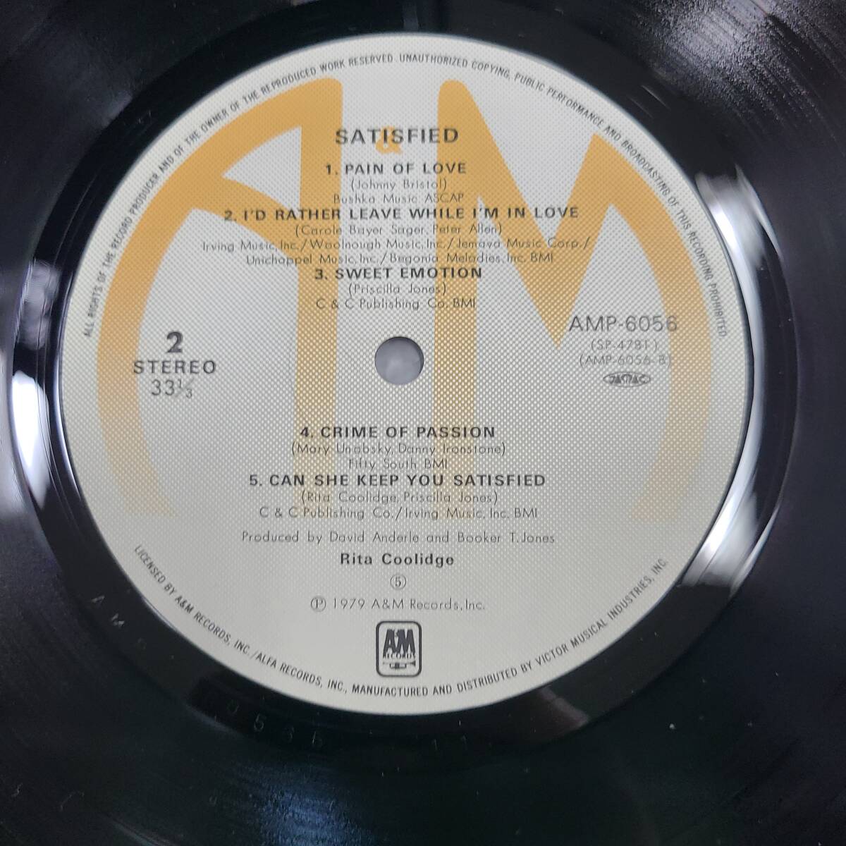 LP//リタ・クーリッジ(RITA COOLIDGE)// サティスファイド // 1979年・AMP-6056・カントリーロック・ヴォーカル //S1216T70拍卖