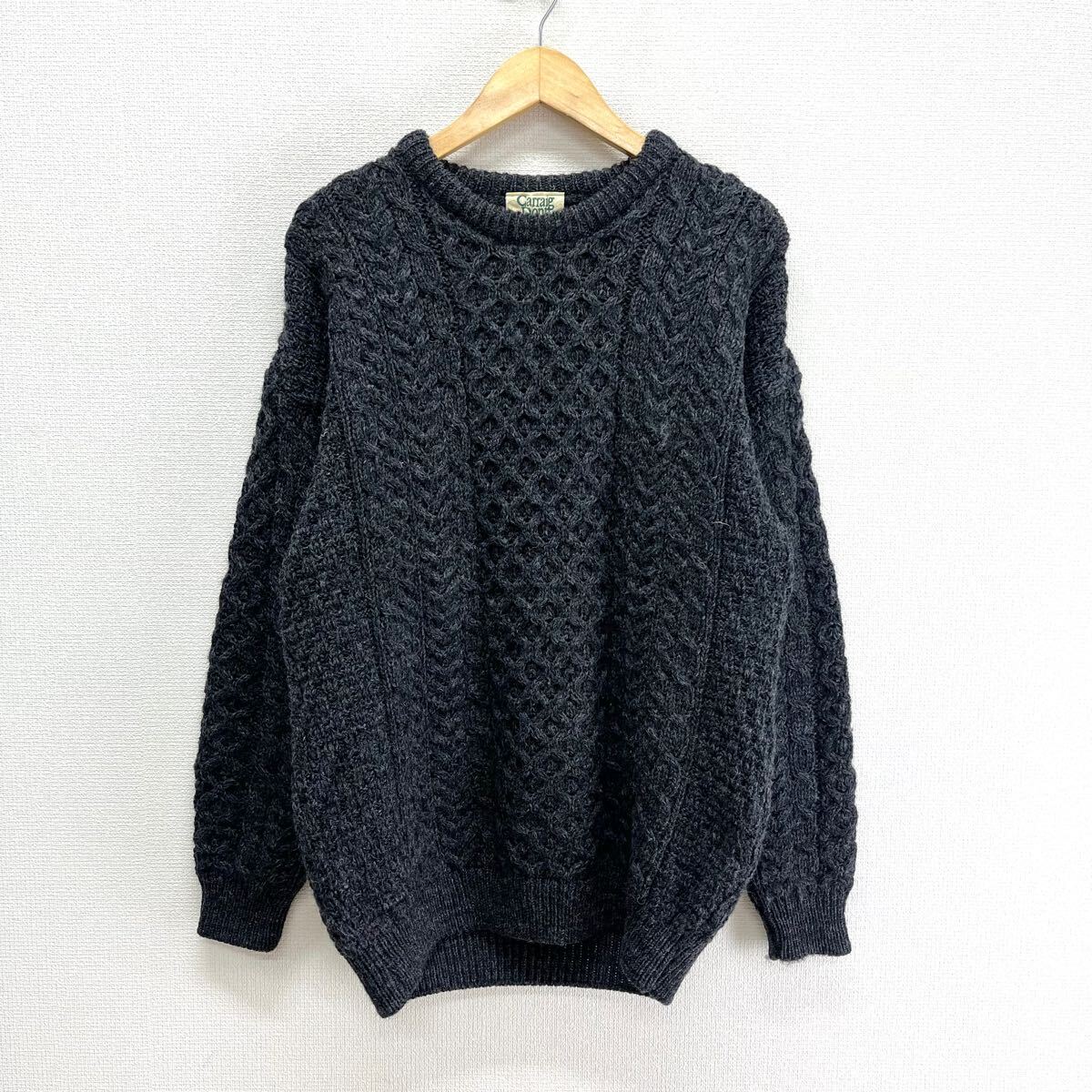 Carraig Donn 80s 80年代 フィッシャーマンニット アランニット セーター ウール M 10122303拍卖