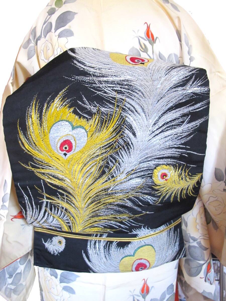 孔雀羽根 オリエンタル アンティーク名古屋帯拍卖