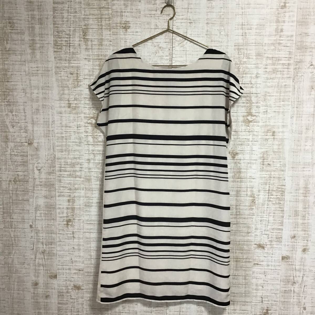 A439◇LE SOUK|ルスーク ワンピース アイボリー×ブラック サイズM拍卖