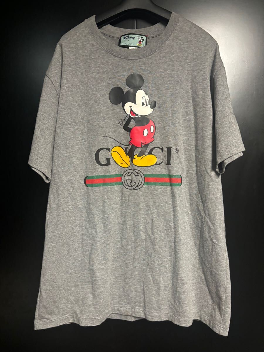 激レア Gucci × Disney コラボTシャツ グレー サイズM ミッキーマウスTシャツ Disney Tシャツ拍卖