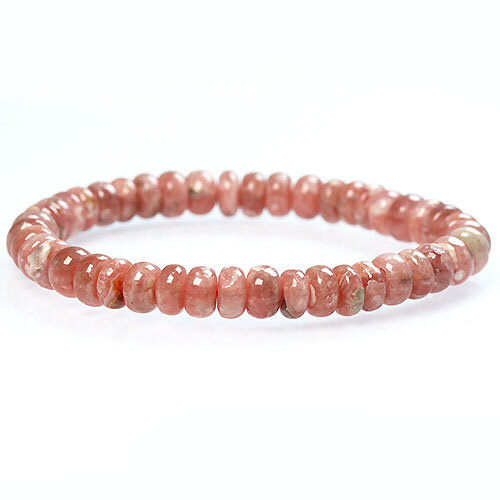 〔K1723-7〕約7mm 高品質 アルゼンチン産 インカローズボタン ブレスレット 愛や夢を象徴する拍卖