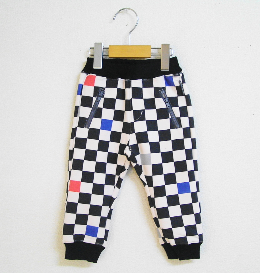 ★新品90cm★ampersand シュと見えスウェットパンツ (チェック) アンパサンド拍卖