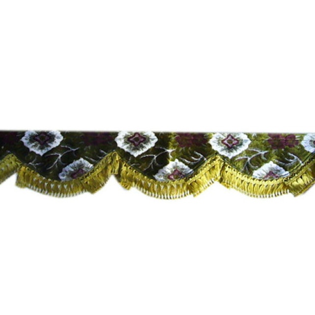 金華山フロントカーテン 両面 大花束 Lサイズ(2200mm) 4t〜大型車用 波型 グリーン ※フレンジ金拍卖