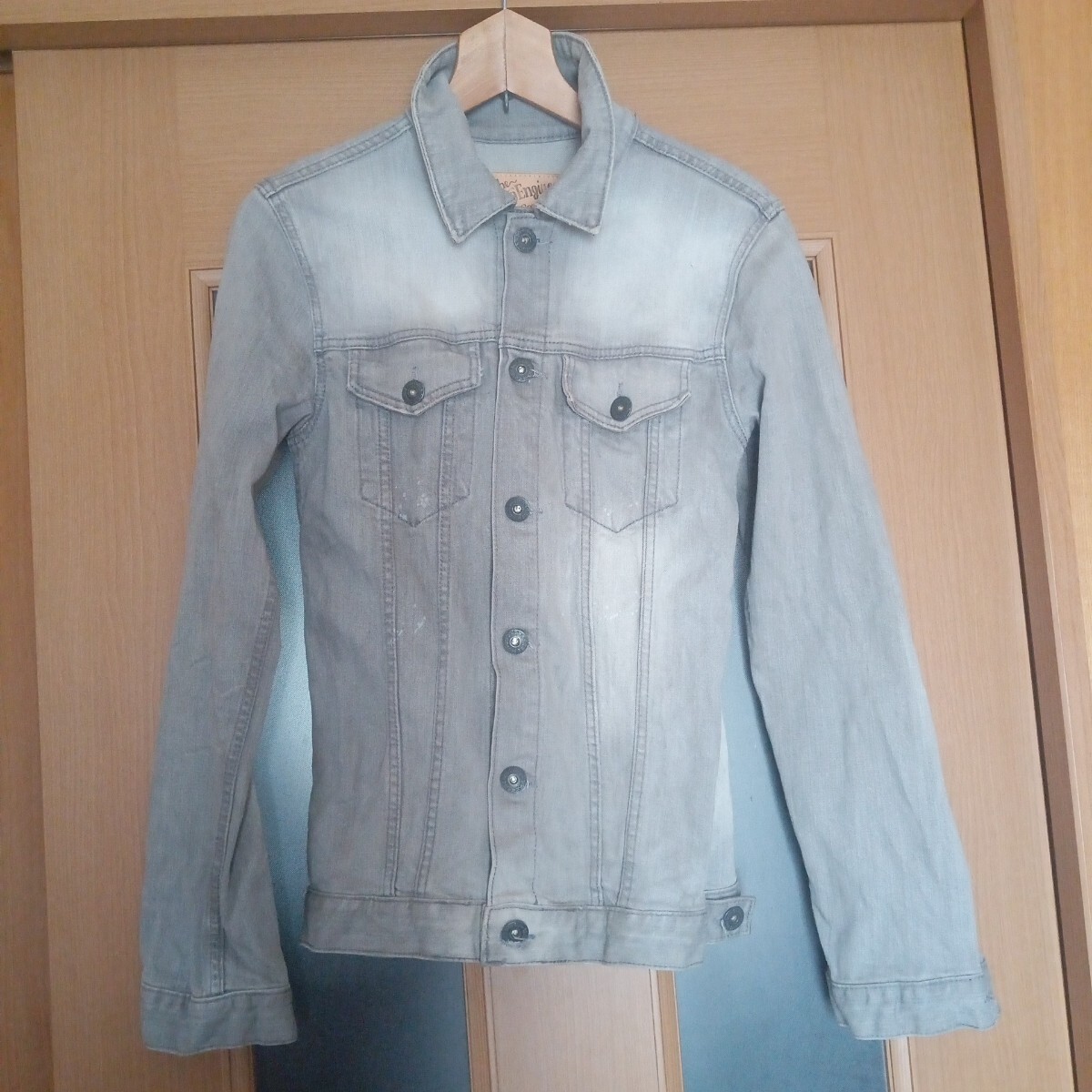 men‘s グレー デニムジャケット L拍卖