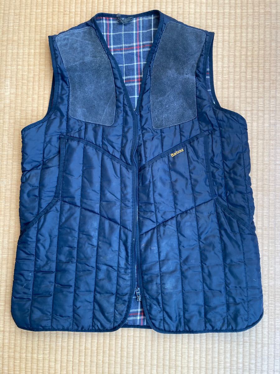 バブアー Barbour 90s キルティング イギリス製Barbour M ベスト3クラウン アニ散歩 古着 ヴィンテージ オイルドジャケット 英国拍卖