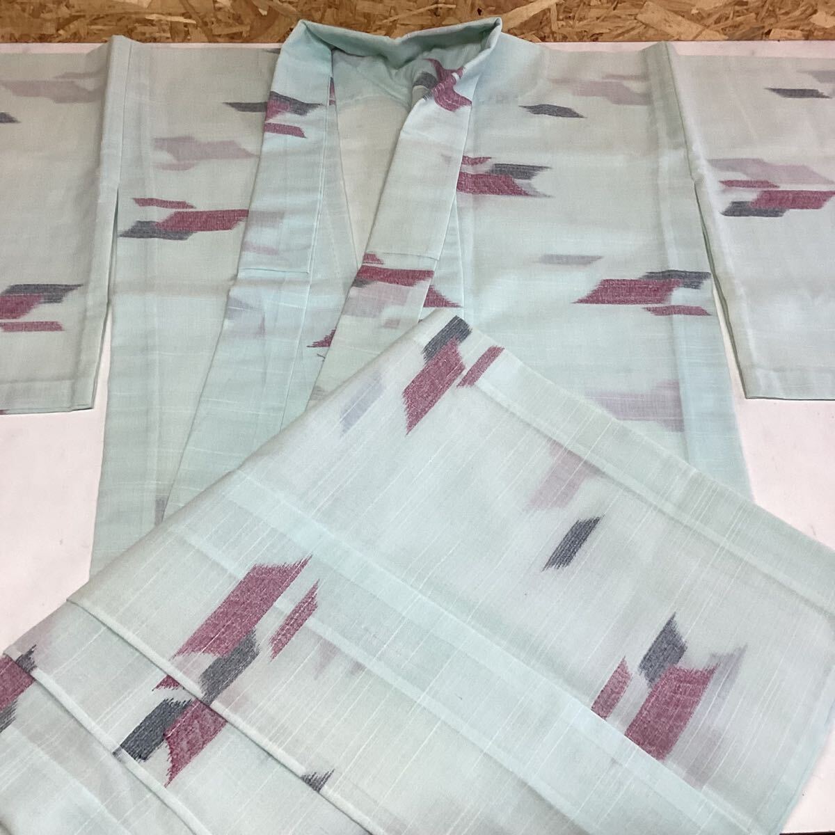 着物 夏用 薄手 シンプル 薄緑色 カジュアル 和装 レディース (く12)拍卖