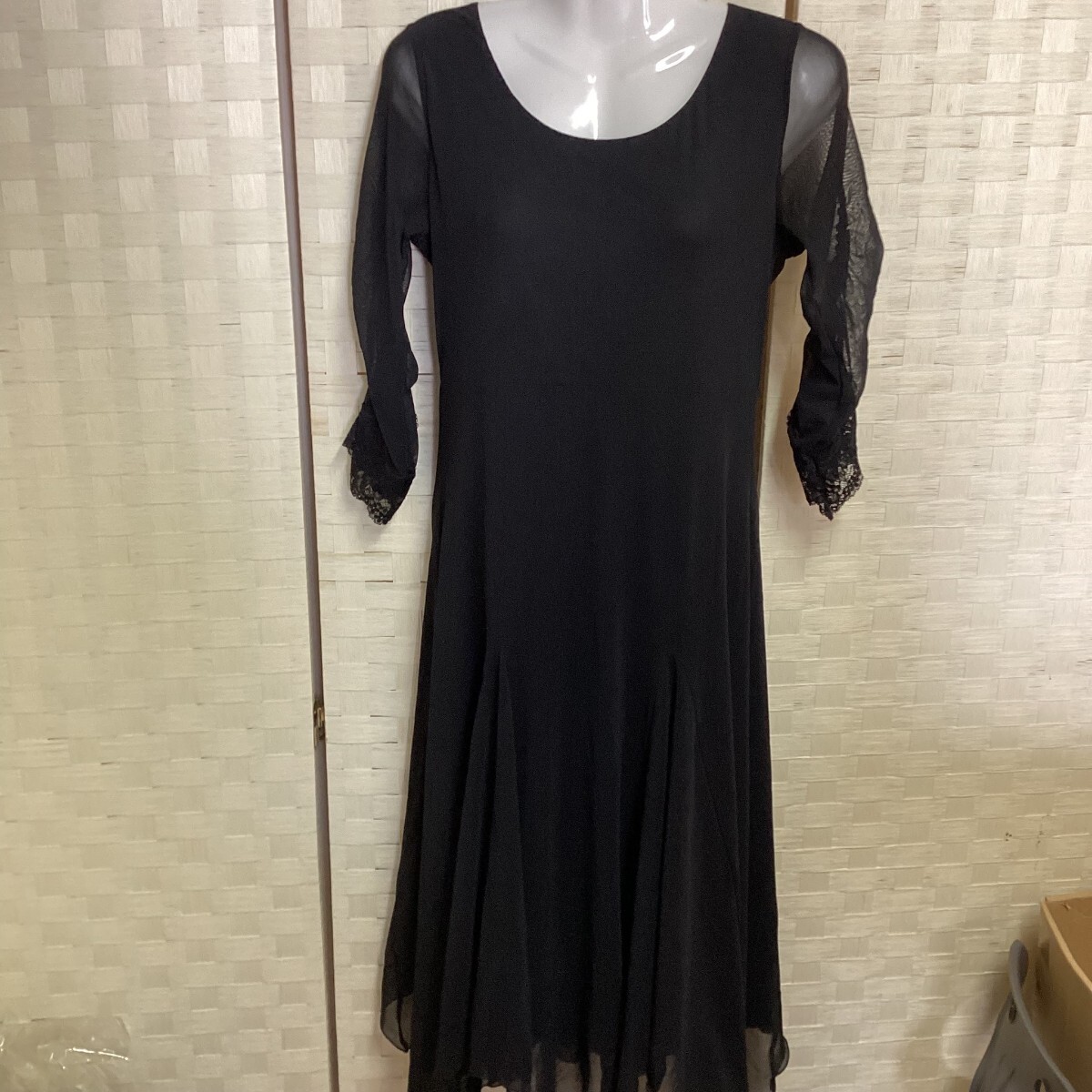 クリュドリィ レディース ワンピース ドレス 黒 L Lサイズ (さ5)拍卖