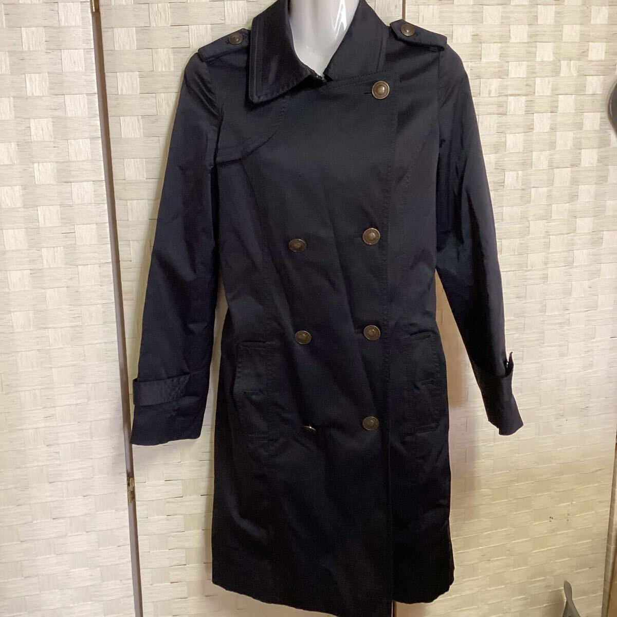 ピンキーアンドダイアン レディース トレンチ コート 黒 サイズ38 (さ12)拍卖