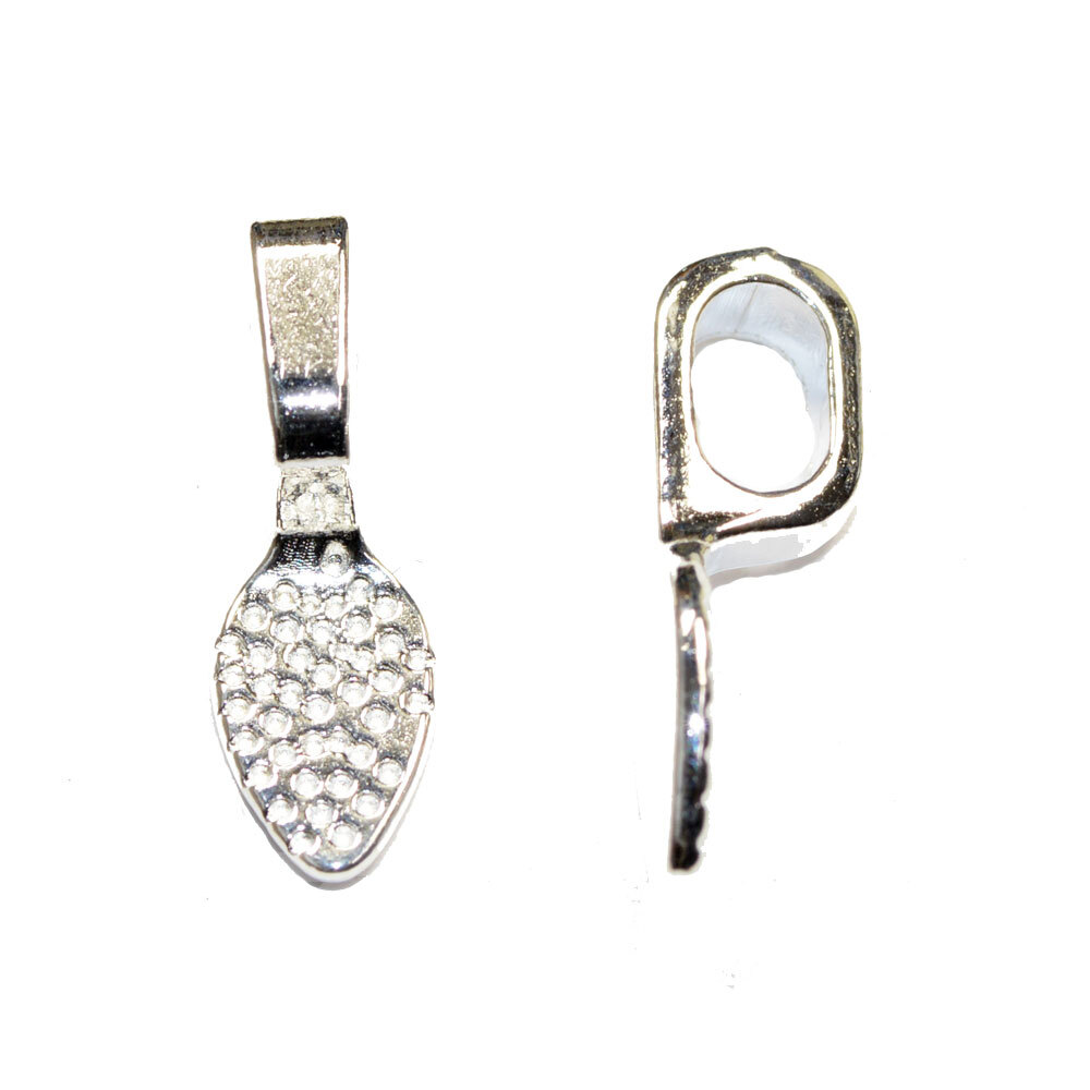 アクセサリーパーツ 金具 ベイル 平スプーン ペンダントトップカン 15mm シルバーカラー 1コ売り CT125拍卖