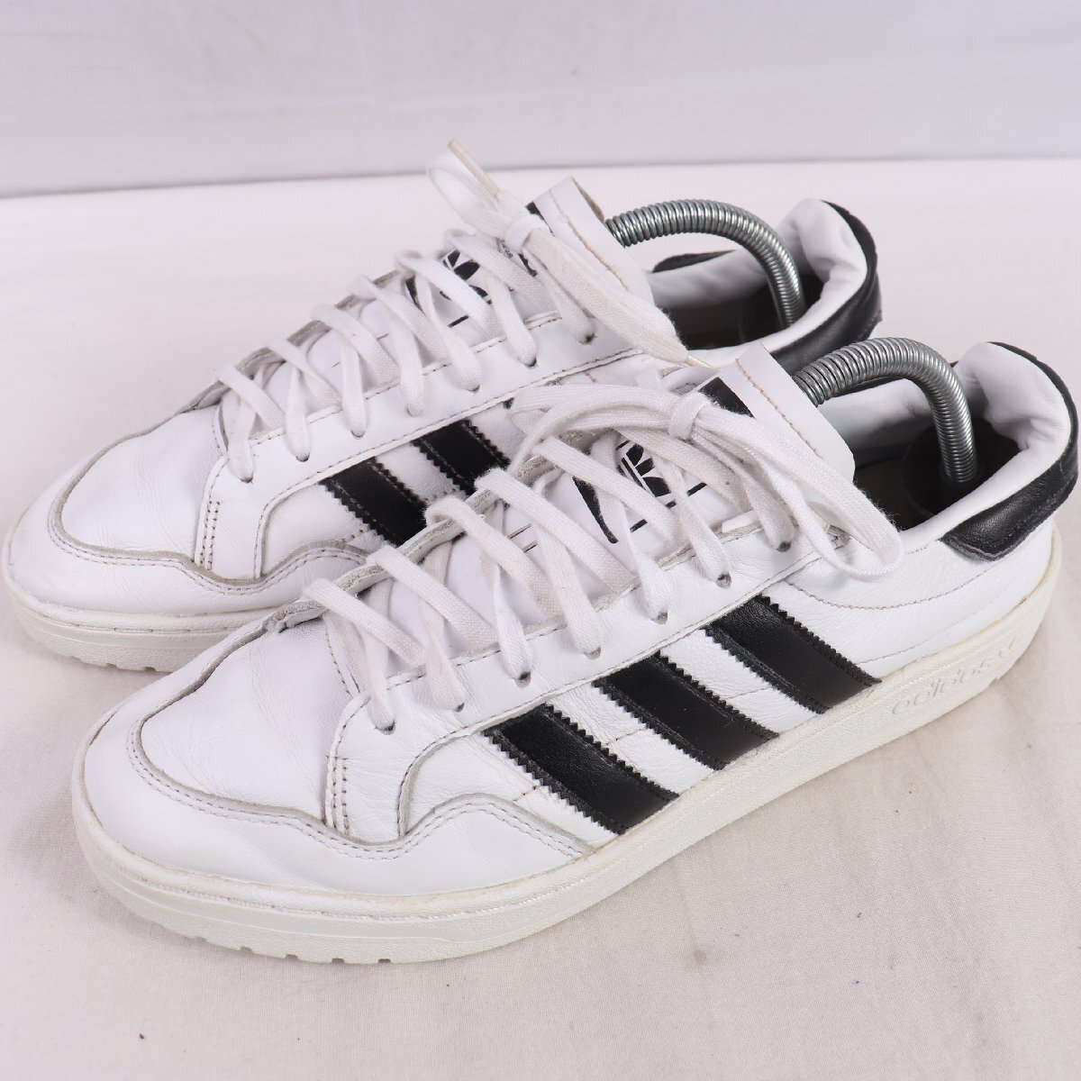 TEAM COURT 26.5cm/adidas チームコート アディダス スニーカー 白 ホワイト 黒 中古 古着 メンズ ad5803拍卖