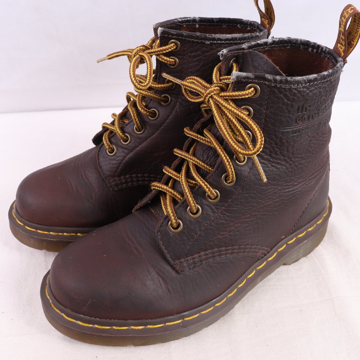 ドクターマーチン UK4/22.5cm-23.0cm/8ホール 1460 茶 ブラウン ブーツ レザー dr.martens レディース 古着 中古 dh4207拍卖