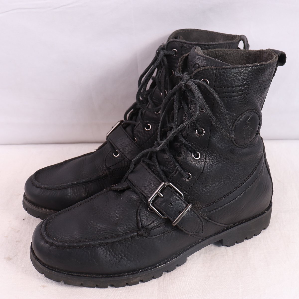 ポロ ラルフローレン 9 D / 27.0cm 位 RANGER BOOTS ハンティング 編み上げ ブーツ 黒 POLO RALPH LAUREN 中古 古着 eb1549拍卖