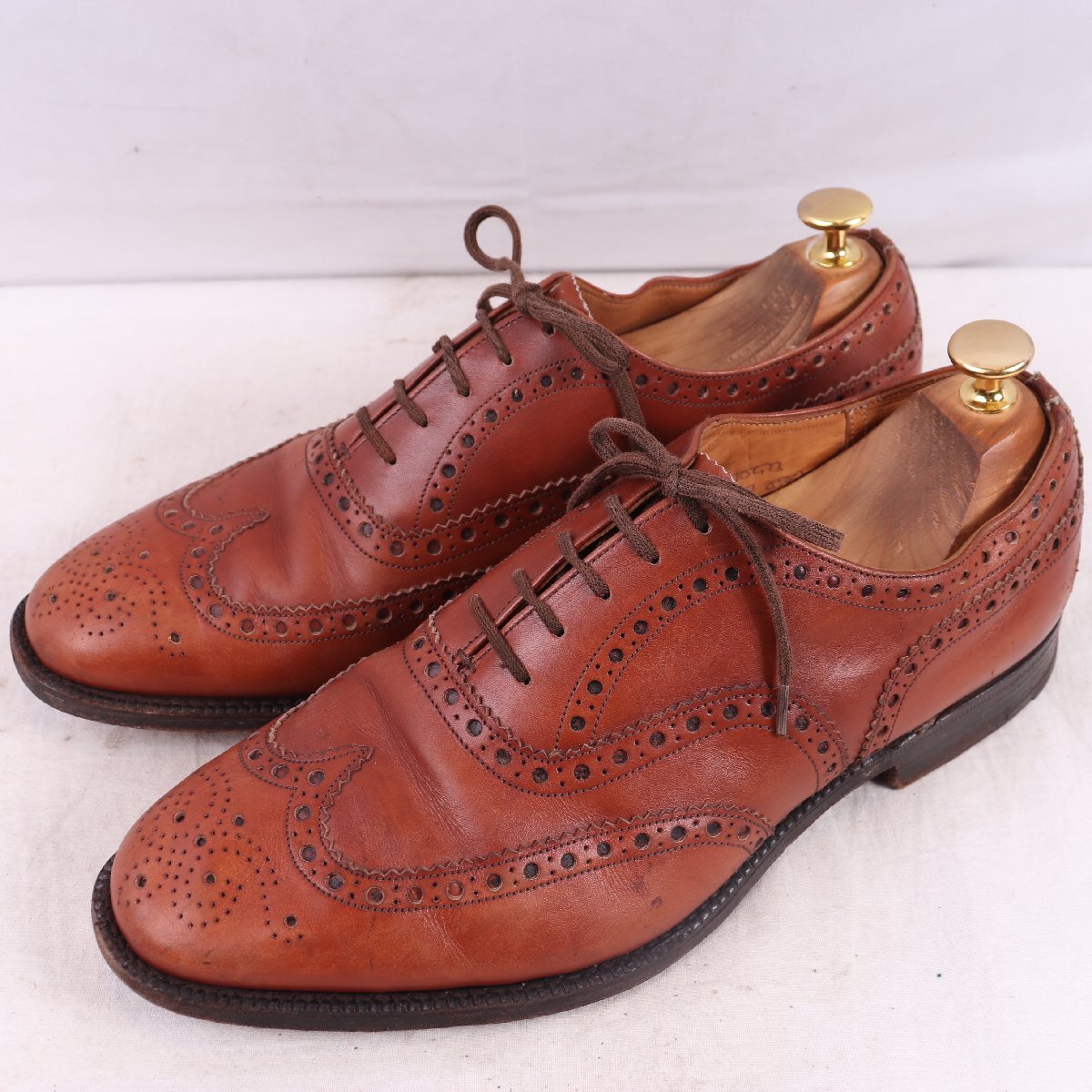 旧チャーチ 70 G/25.5cm-26.0cm 位 Church's 3都市 ウィングチップ 茶 内羽根 ヴィンテージ 英国靴 イングランド ドレス 革靴 中古 ds4895拍卖