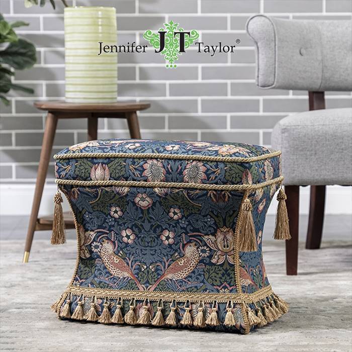 ジェニファーテイラー Jennifer Taylor 薄型スツール Strawberry Thief (いちご泥棒) 33030ST-VI02 メーカー直送拍卖