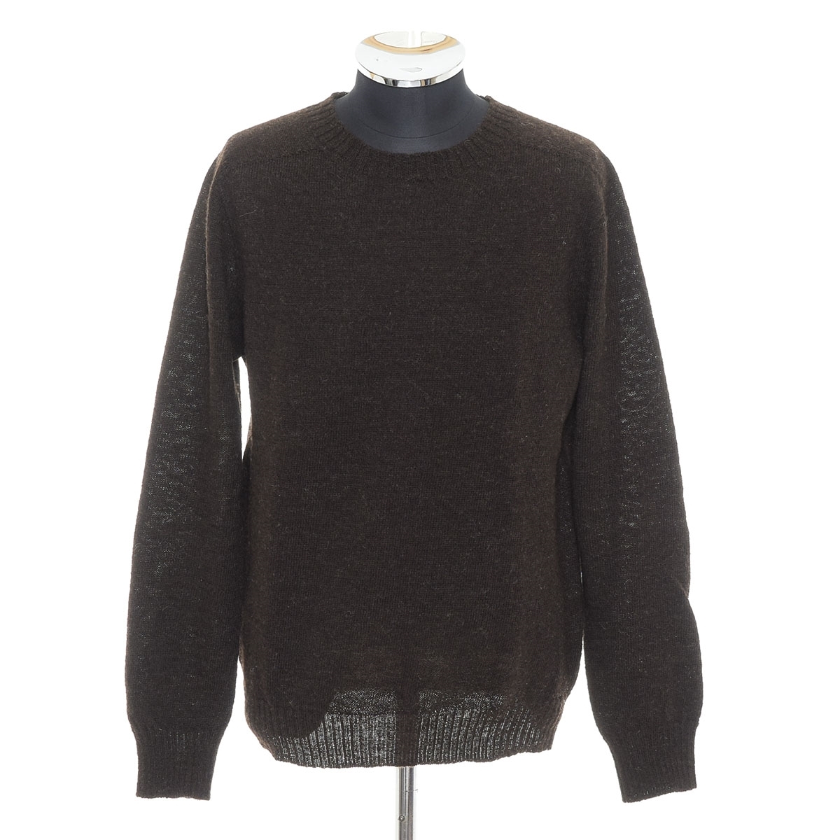 ●531570 INVERALLAN ●ニットセーター Crew Neck Saddle Shoulder Sweater Voe True Shetland サイズ40 メンズ USA製 ブラウン拍卖