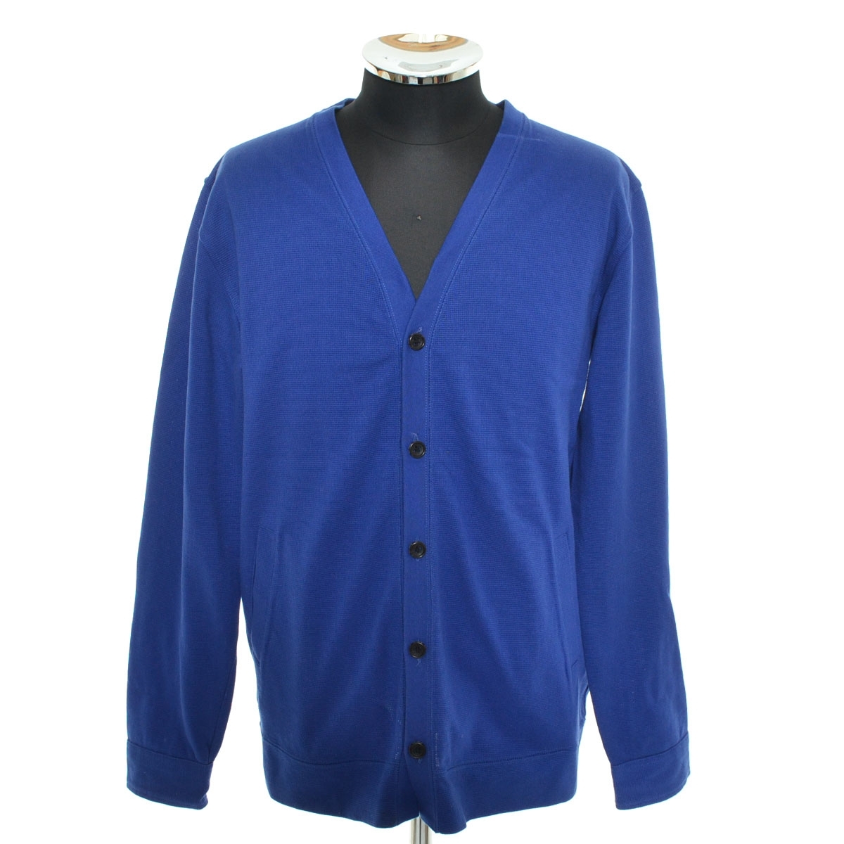 〇524271 BEAMS ビームス ○カーディガン コットンピケ 鹿の子 サイズM メンズ ブルー拍卖