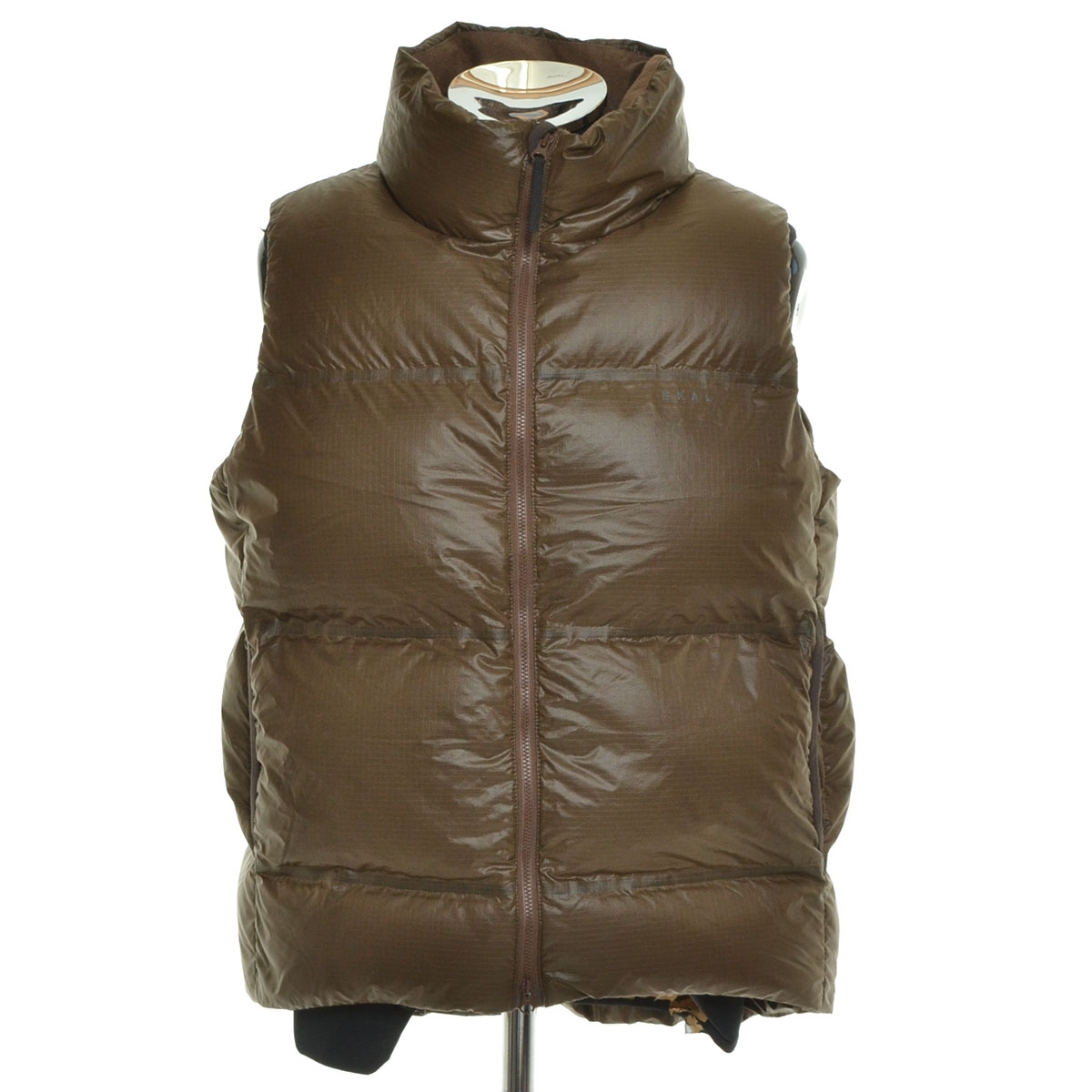 ●531599 EKAL エカル ●ダウンベスト リップストップ UR別注 FE97-17U025 サイズS メンズ ブラウン拍卖