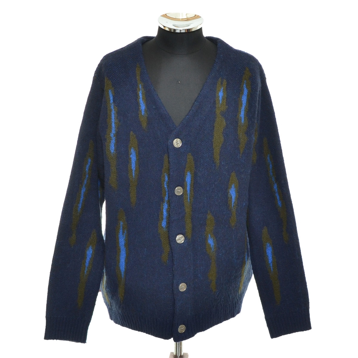 ◇524214 KOOKY'N クーキー ○ウールニットカーディガン ウール混モヘアライクカーディガン サイズF ネイビー拍卖