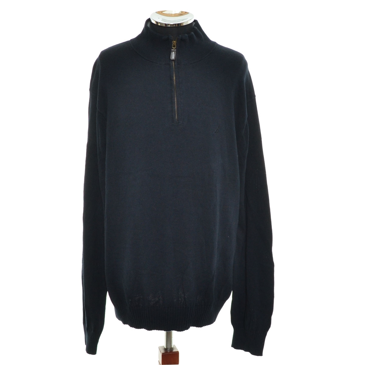 〇501009 NAUTICA ノーティカ ○ハーフジップ ニット・セーター 長袖 サイズXL メンズ ネイビー拍卖