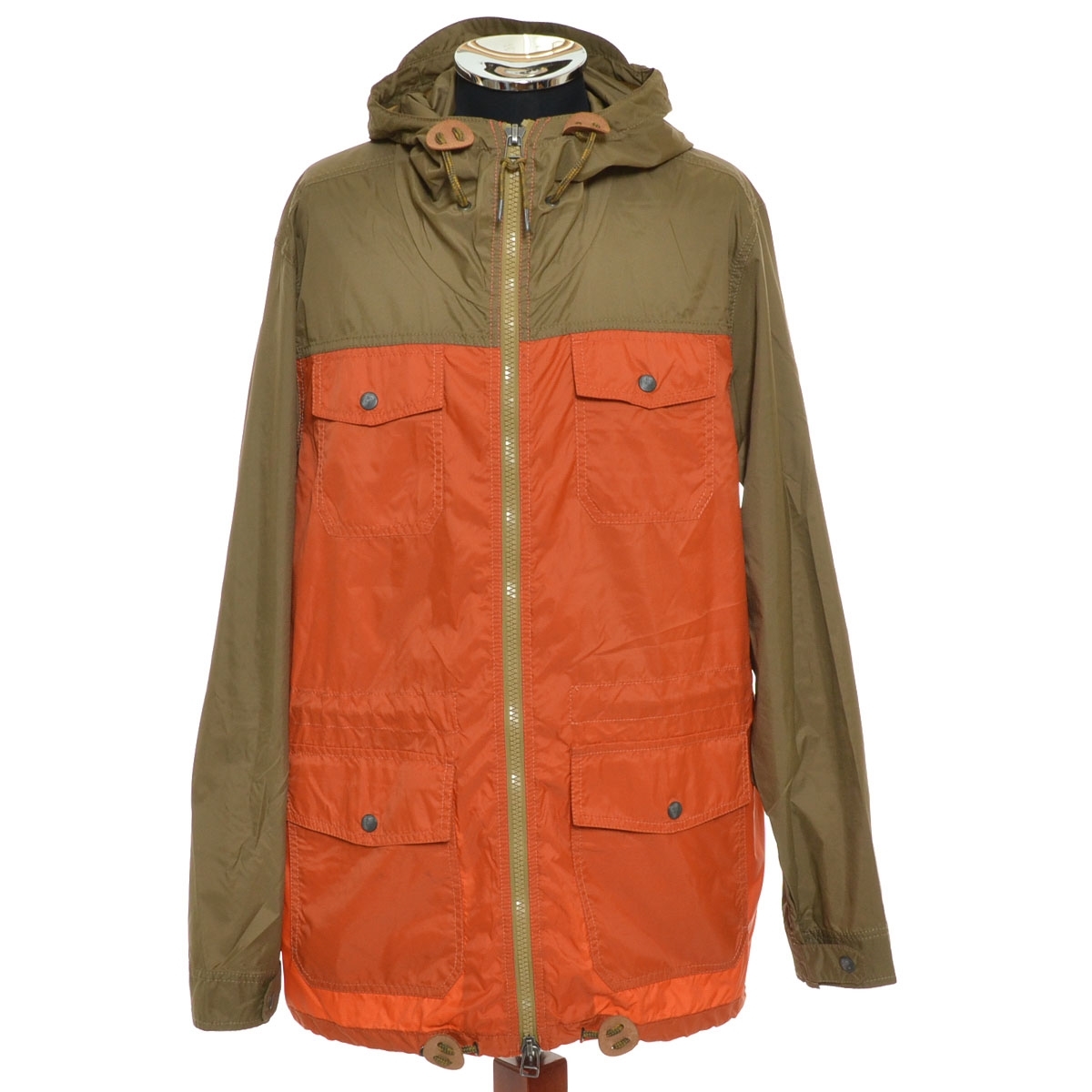 ●531830 Eddie Bauer エディーバウアー ●マウンテンパーカー シェルジャケット 撥水 サイズL メンズ インド製 オレンジ ベージュ拍卖