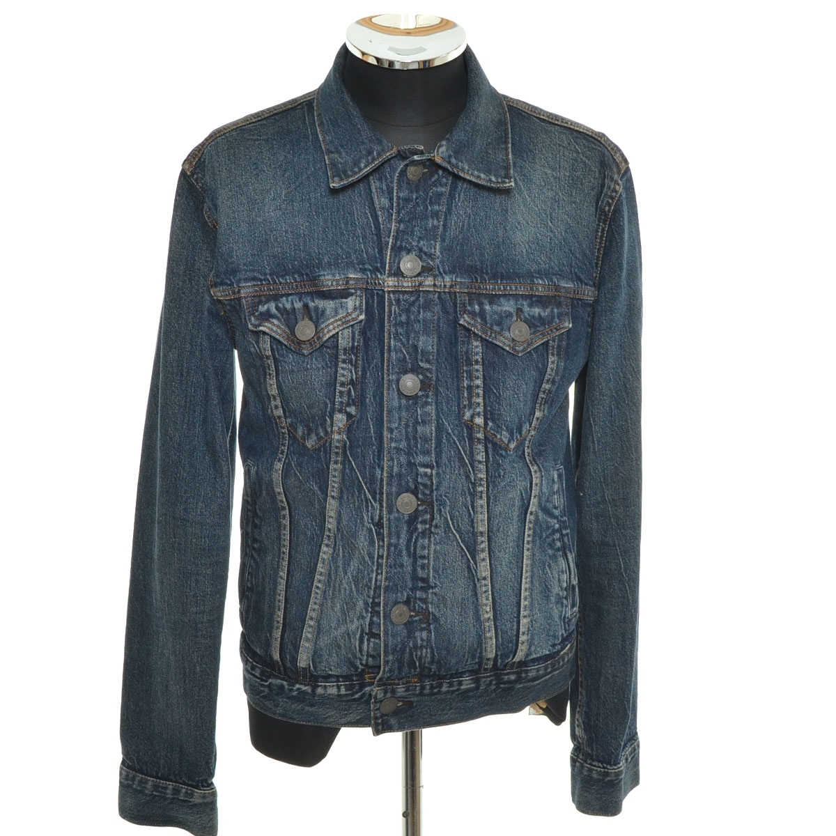 〇531964 AMERICAN EAGLE アメリカンイーグル ◯デニムジャケット トラッカージャケット Gジャン サイズXS メンズ インディゴ拍卖