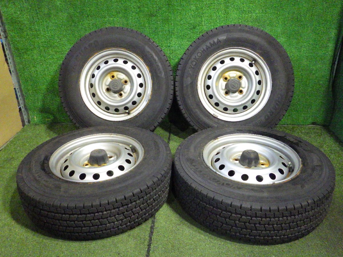 ◆ 溝あり トヨタ スチールホイール スタッドレスタイヤ ヨコハマ ice GUARD iG91 13インチ 4本 165/80R13 94/93N LT 22年 中古 L29 ◆拍卖