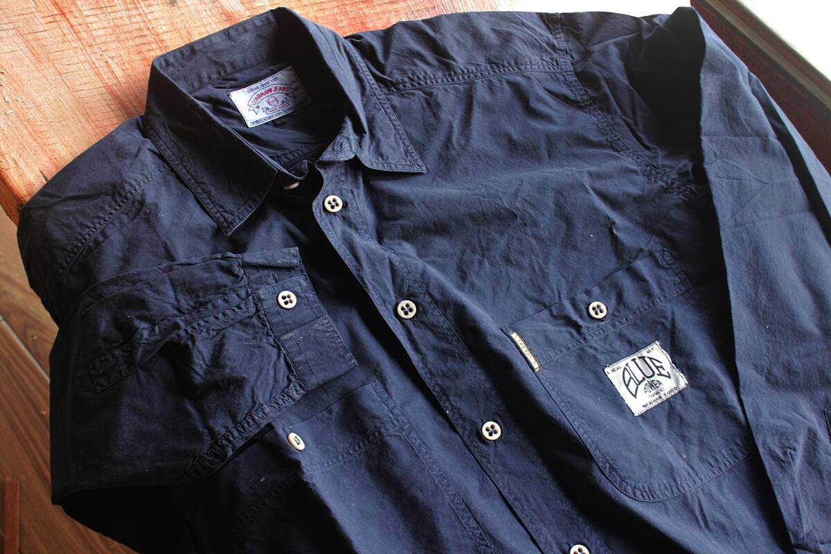 ARMANI JEANS★/ 長袖ワークシャツJK M~L NV★アルマーニ ジーンズ made in ITALY拍卖