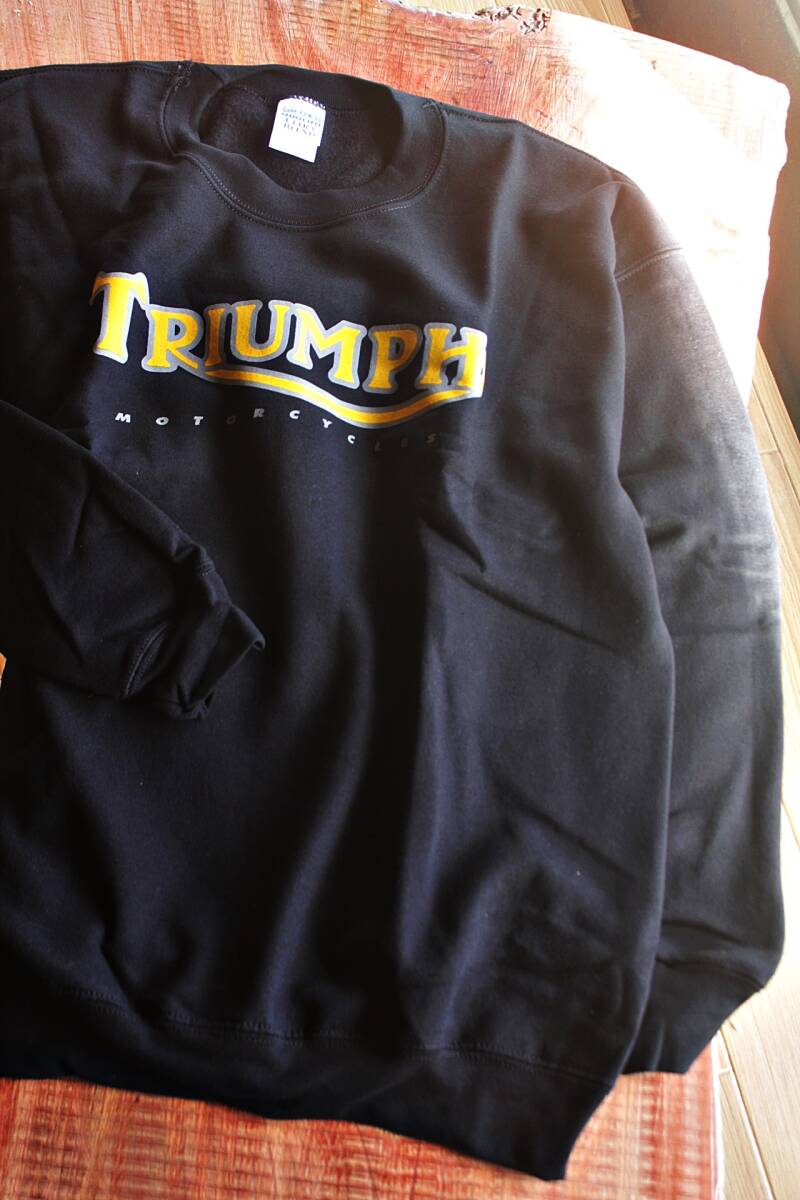 METRO RACING/メトロレーシング★ Triumphスウェットシャツ新未L ブラック★希少!デッドストック拍卖